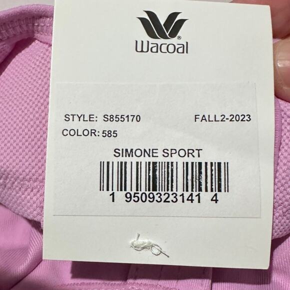 Wacoal Simone Sports Bra Full Coverage Pink Adjustable Straps NWT S855170, 34D - Picture 5 of 7